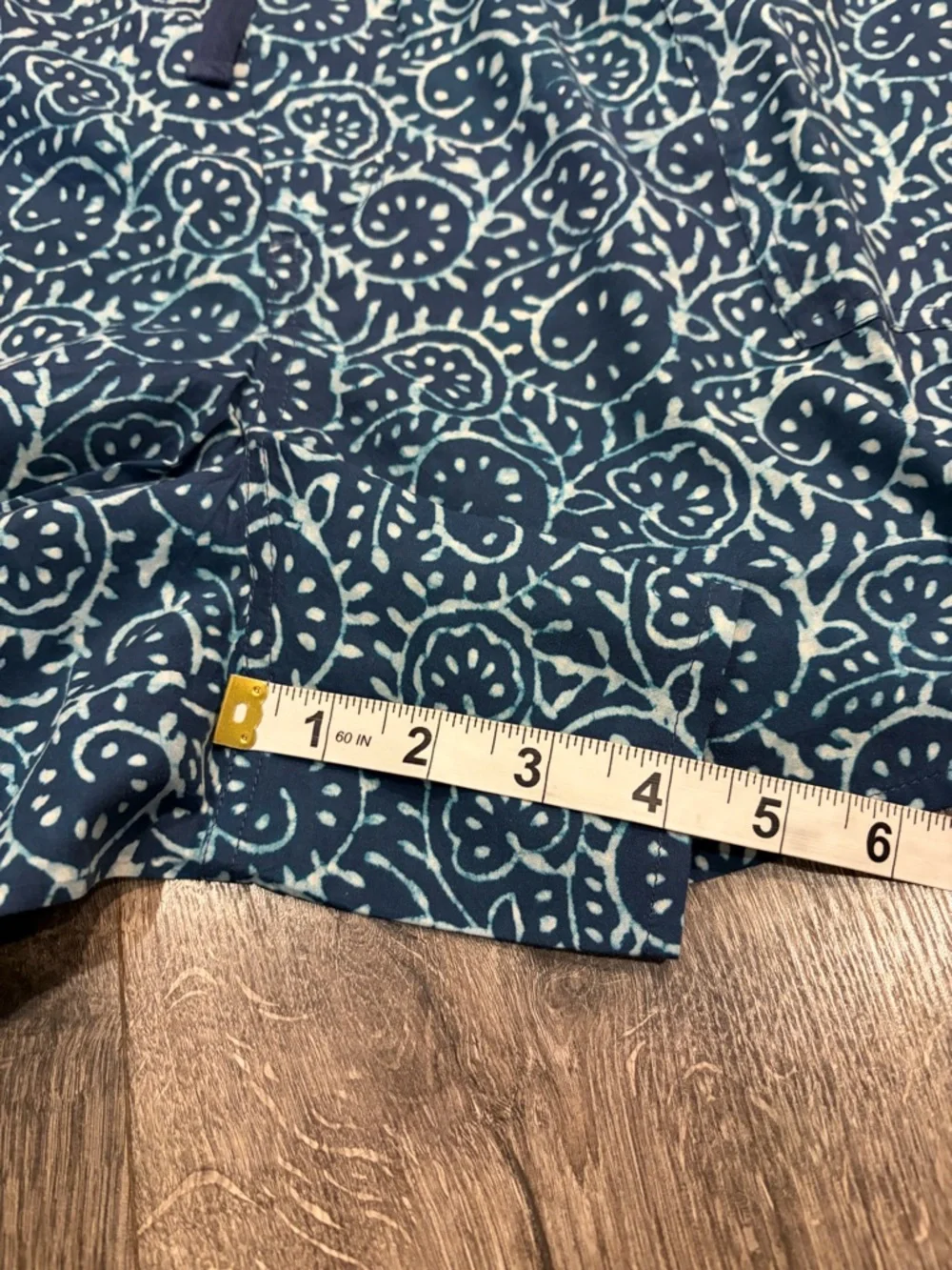 New Sundance Kai Shorts Blue Floral Bohemian Lightweight Cotton XL Beach Boho - Picture 11 of 12